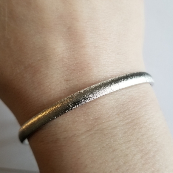 Monet Jewelry - Vintage Monet bangle bracelet silver tone  textured finish